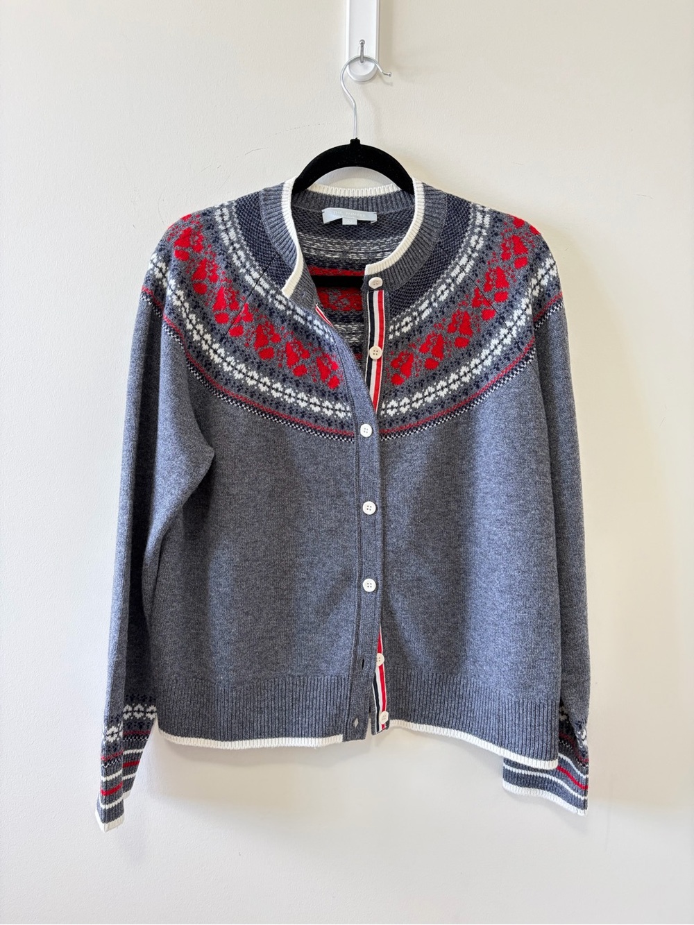 The Rumere Rose Icelandic Fair Isle Wool Cardigan Size 42 - Picture 2 of 10